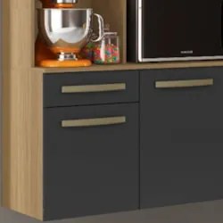 Armário de Cozinha Compacta 160cm Lora Atacama/Grafite A15 - Mpozenato