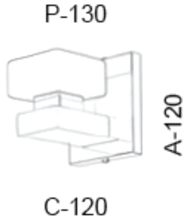Arandela Cubo Flat Led Integrado 5,5W 2700K 12X12X13Cm Metal E Vidro |... (CHAMPANHE / DOURADO BRILHO, 220V)