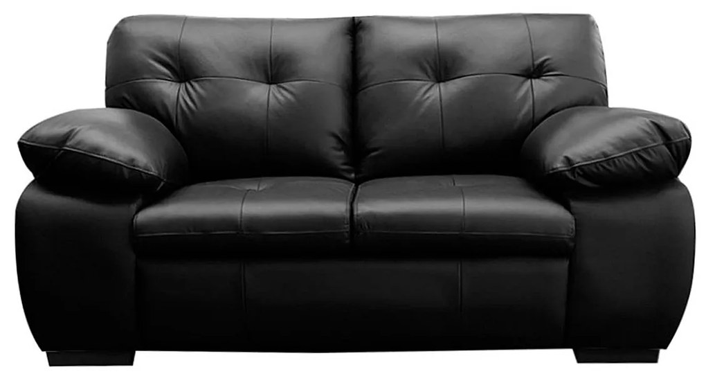 Sofá de Couro 2 Lugares Texas 158cm M06 Cor Preto 450 - ADJ DECOR