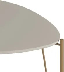 Mesa Lateral Baixa Para Sala Pés Metálicos Blen Grigio/Dourado I06 - M