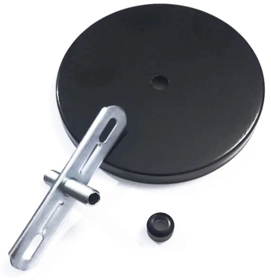 Kit/2 Canopla Lustre Pendente Cilíndrico Vivare Md-1004 11x1,2cm Preto