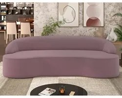 Sofá 2 Lugares para Sala de Estar Living 150cm Theo D06 Veludo Rosa -