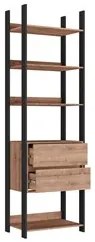 Closet 2 Gavetas 4 Prateleiras Estilo Industrial Chess F04 Preto/Solan