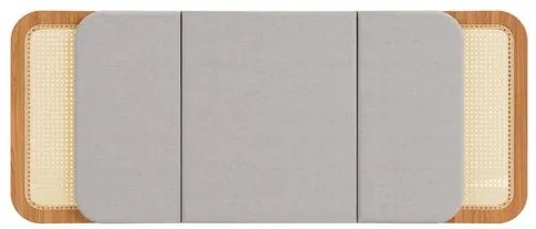 Cabeceira Daiana Estofada Cor Frejo com Linho Cinza 170 cm - 71536 Sun House