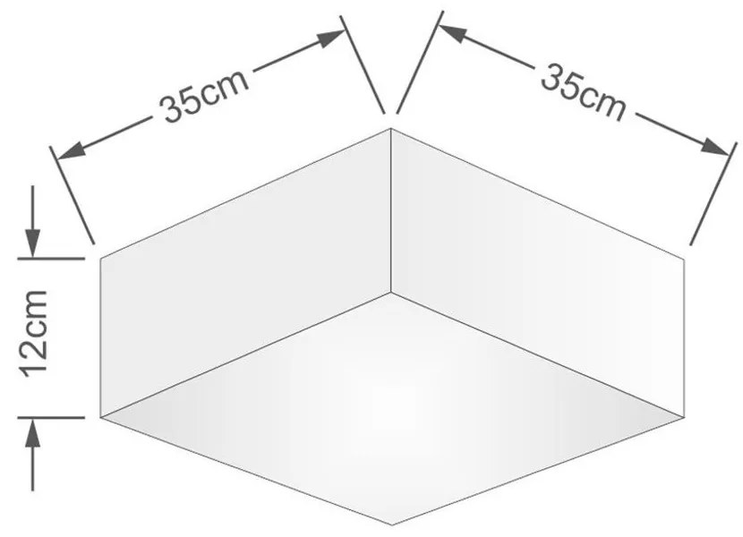 Plafon Quadrado Md-3001 Cúpula em Tecido 12/35x35cm Rústico Bege - Bivolt