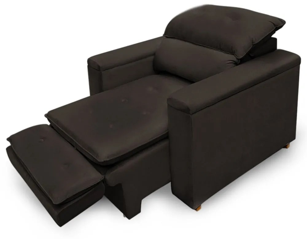 Poltrona Reclinável Retrátil Onix Suede Tabaco - Sheep Estofados - Marrom