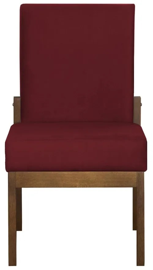Kit 02 Cadeiras de Jantar Helena Suede Bordô - Decorar Estofados