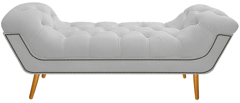 Calçadeira Estofada Veneza 195 cm King Size Suede Branco - ADJ Decor
