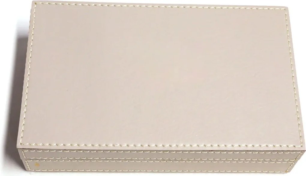 Caixa Porta Dominó em Couro PU  Gelo