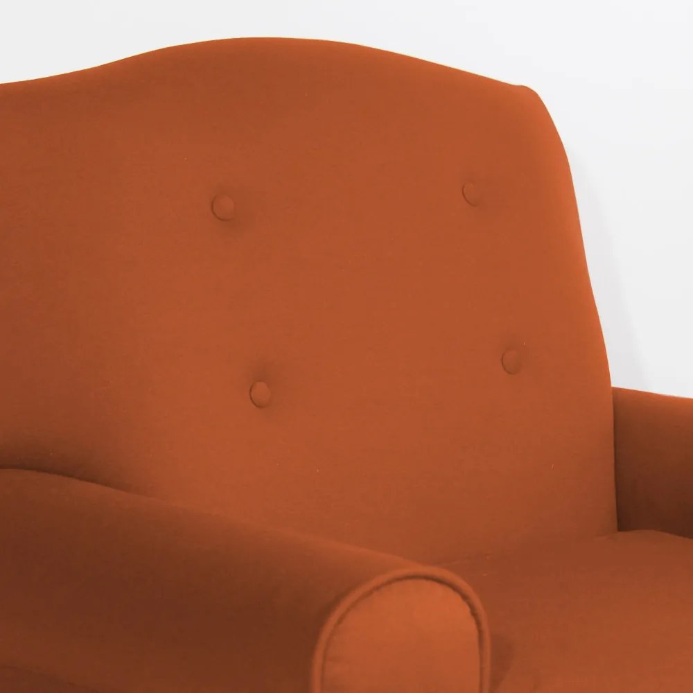 Poltrona da Vovó Lucy Decorativa Luxo Suede Telha