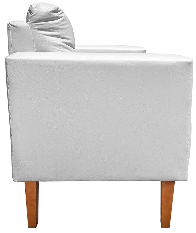 Sofá Namoradeira Livia Corino Pés Chanfrado Castanho D01 - D'Rossi - Branco