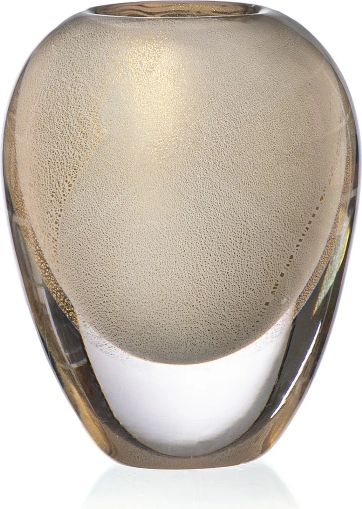 Vaso Murano Weight C/ Ouro M - Quartzo Pérola  Quartzo Pérola