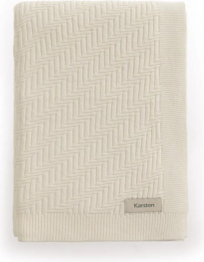 Manta de Tricô Karsten Salina   Branco