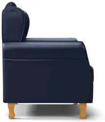 Kit 02 Poltronas de Amamentação Pés Madeira Lucy Z39 Sintético Azul Ma