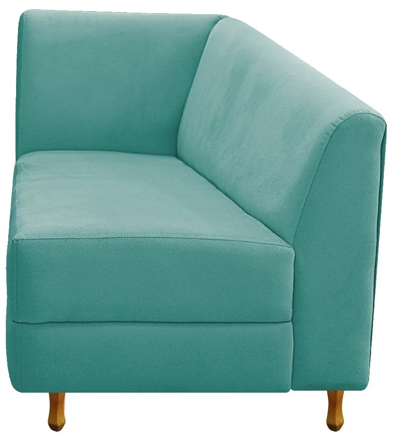 Recamier Valéria 140cm Lado Direito Suede Azul Tiffany- ADJ Decor
