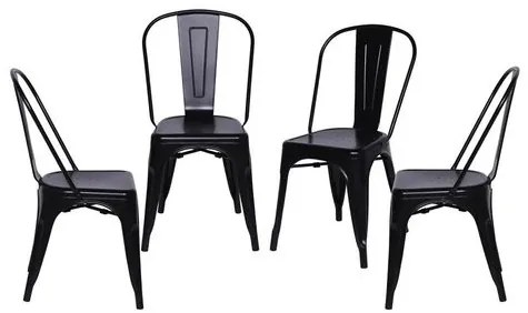 Kit com 4 Cadeiras Iron Preta - 64615 Sun House