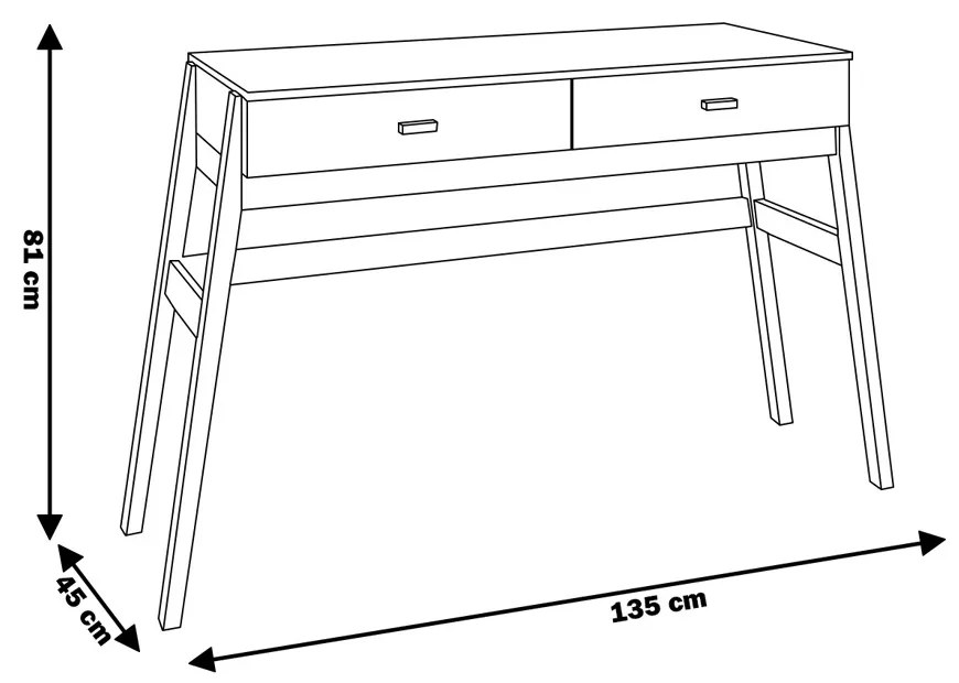 Aparador Decorativo Sala de Estar 2 Gavetas Yara Amêndoa/Off White G68 - Gran Belo