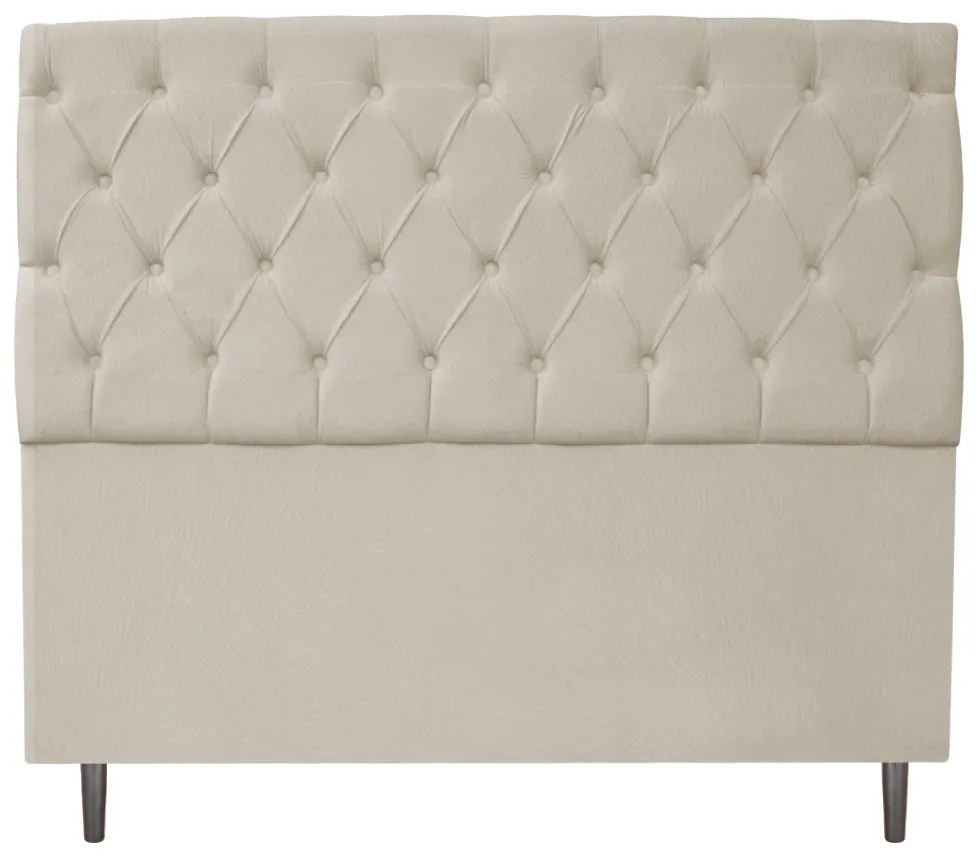 Cabeceira Estofada Liverpool 140 cm Casal Suede Bege - ADJ Decor