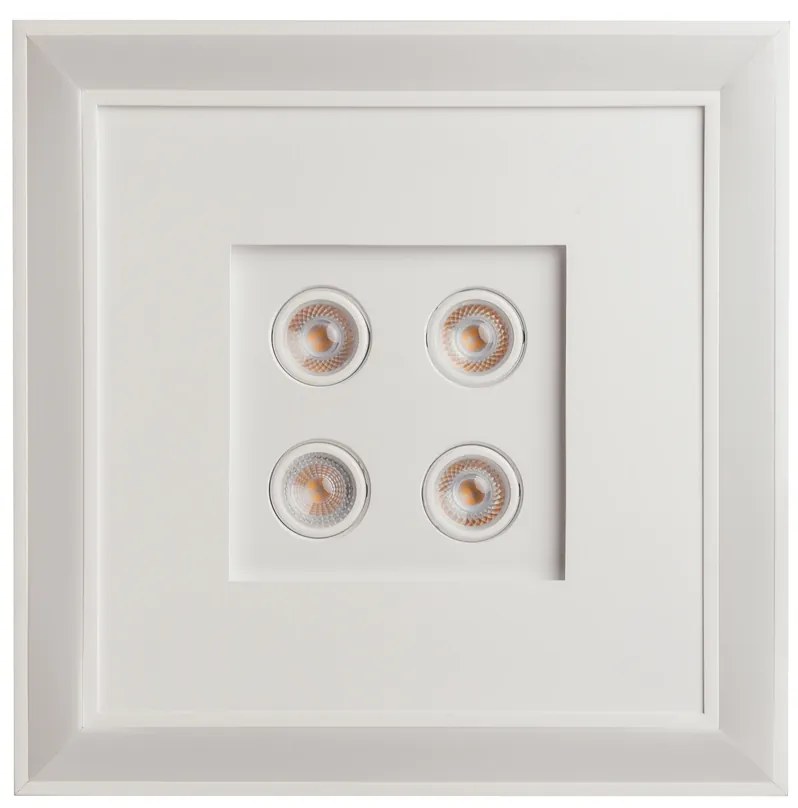 Embutido Bore Pro 62X62X09Cm 04Xar70 Led 49,2W Bivolt | Usina 19203/62 (PT - Preto Texturizado, 4000k)