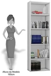 Kit 2 Estantes Livreiro 4 Prateleiras Luiza Castanho - AJL Móveis