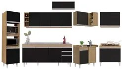 Armário de Cozinha Modulada de Canto 9 Peças CP06 Balcão com Pia Inox