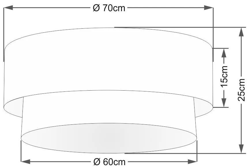Plafon Duplo Cilíndrico Vivare Md-3064 Cúpula Tecido 70x60cm - Bivolt