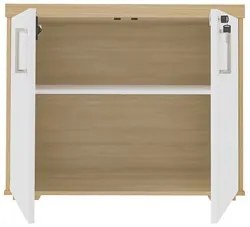 Conjunto Escritório Home Office 3 Peças Mesa em L Corp A06 Carvalho/Br