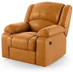 Poltrona do Papai Reclinável Pietra Power Touch Massagem FH9 PU Whisky