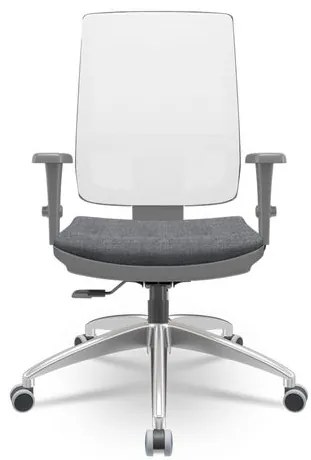 Cadeira Brizza Diretor Grafite Tela Branca Assento Concept Granito Base RelaxPlax Alumínio - 65993 Sun House