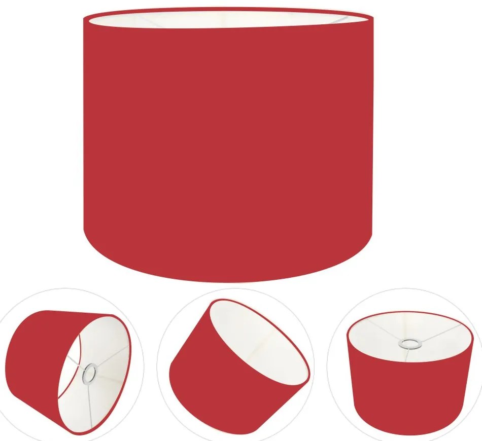 Cúpula Abajur Cilíndrica Cp-8012 Ø30x25cm Bordô