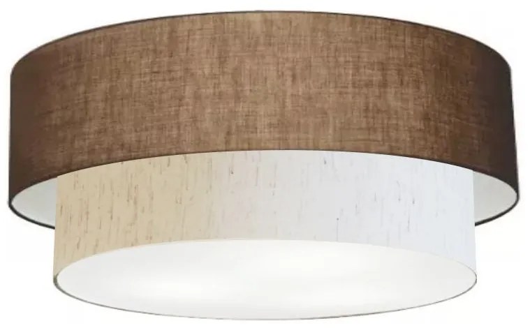 Plafon Para Quarto Cilíndrico SQ-3021 Cúpula Cor Café Linho Bege