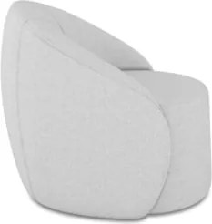 Poltrona Sala Giratória Redonda Kit 2 Steve Linho Cinza I01 - Mpozena