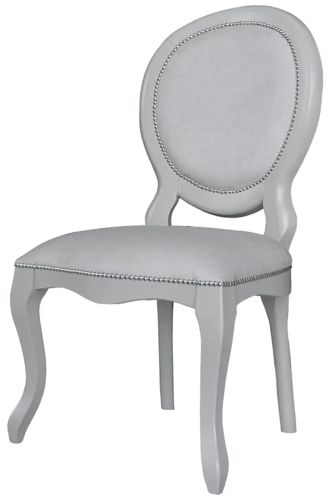 Cadeira Medalhão Adoriable com Tachas - Cinza Claire