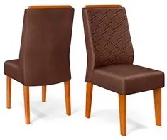 Mesa de Jantar Kiara 160cm Com 6 Cadeiras Lídia D04 Freijó/Veludo Moca