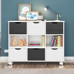 Nicho Organizador Toys 6 Gavetas Q01 com Rodízios Branco/Preto - Mpoze
