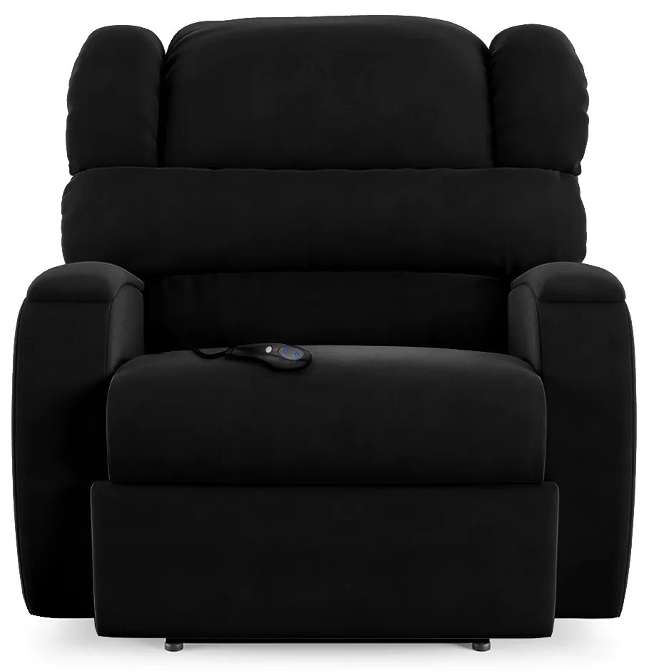 Poltrona do Papai Sala de Cinema Reclinável Kylie Controle Power Elétrico USB Veludo Preto G23