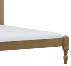 Cama Casal Queen 160cm Com Cabeceira Pé Madeira Eduarda Freijó F07 - M