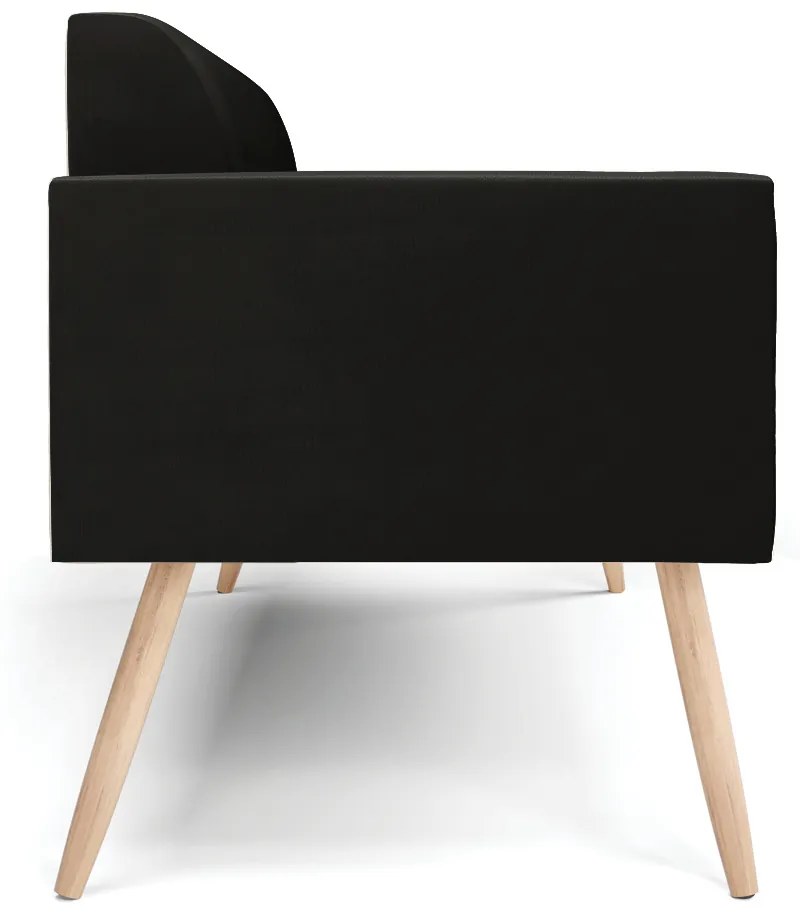 Sofá Namoradeira Pés Palito Natural Marisa Suede D03 - D'Rossi - Preto