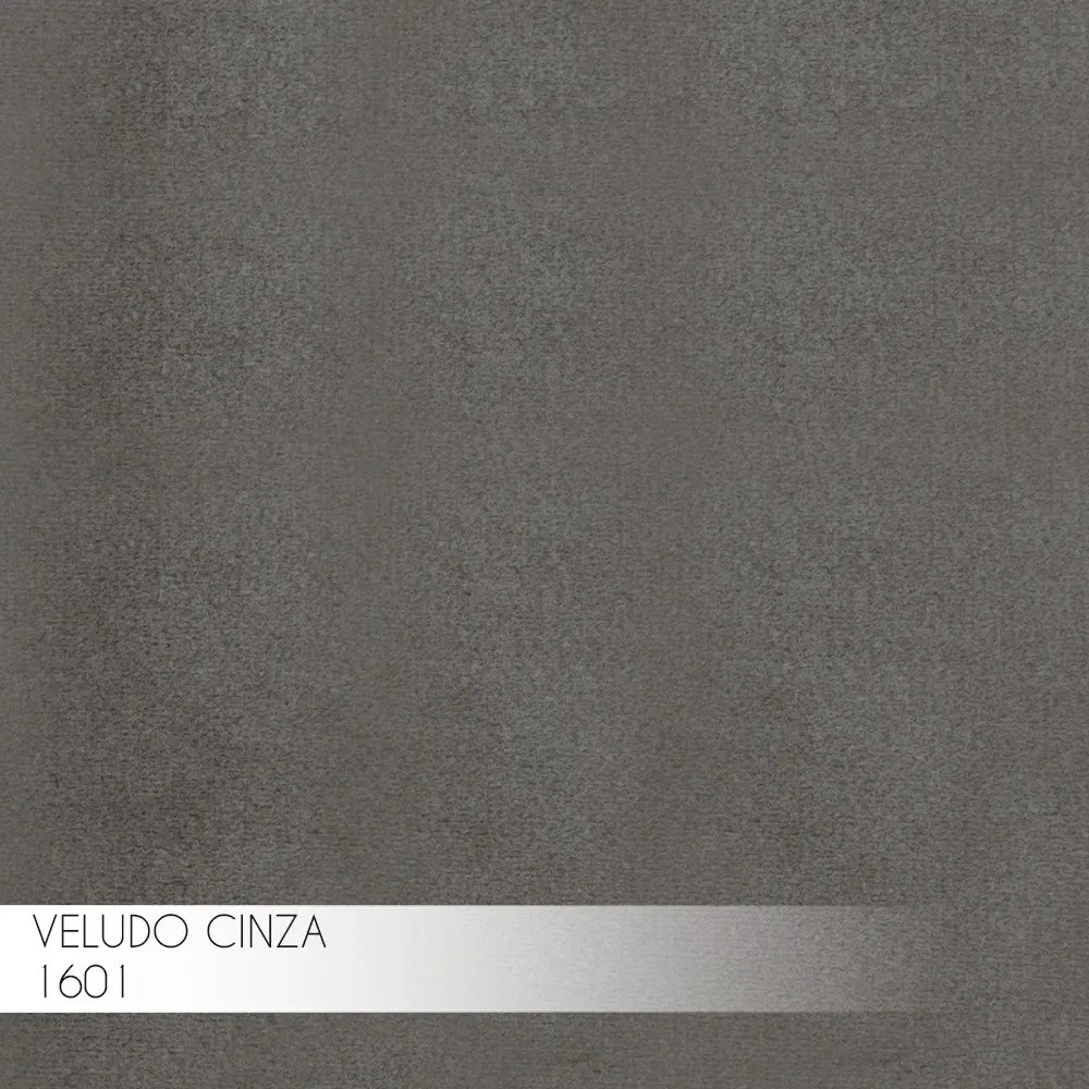 Kit 2 Banqueta Decorativa Billie Base Bronze Veludo Cinza G41 - Gran Belo