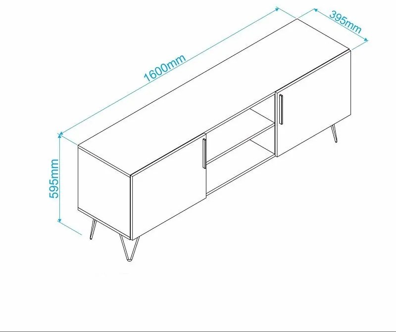 Rack Aparador com 2 Nichos Para TV de até 50 pol Branco