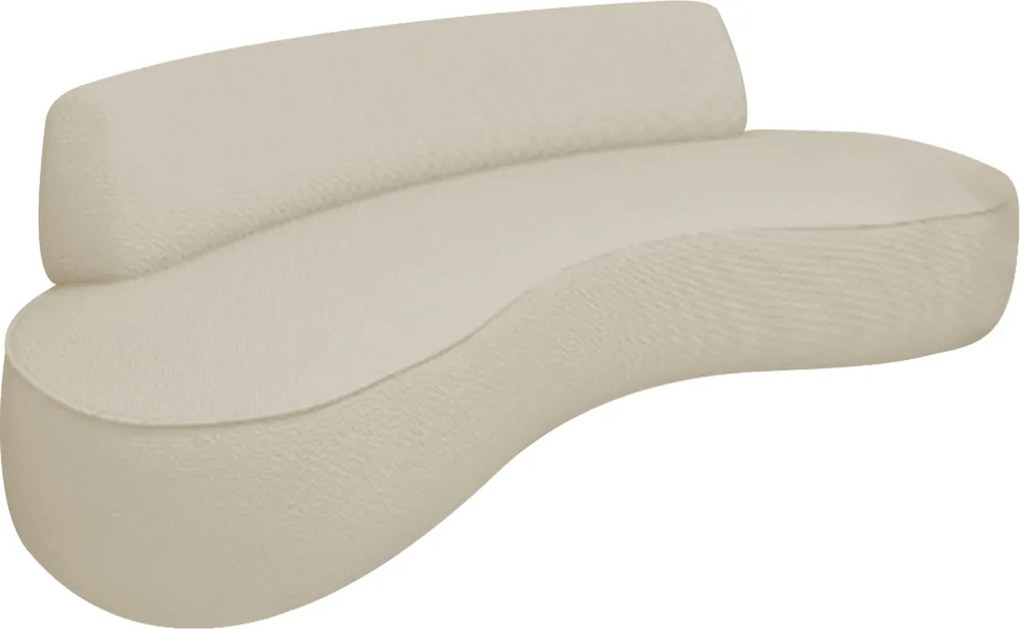 Sofá Curvo Sala de Estar Recepção Consultório Amsterdã 220cm Bouclé