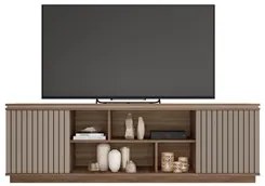 Rack Para Sala Bancada de TV 75 Pol 180cm Simetria Nogueira/Fendi - Ca