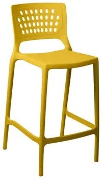 Banqueta Alta para Bancada e Cozinha Amarela Empilhável Marte em Polipropileno Acrilys