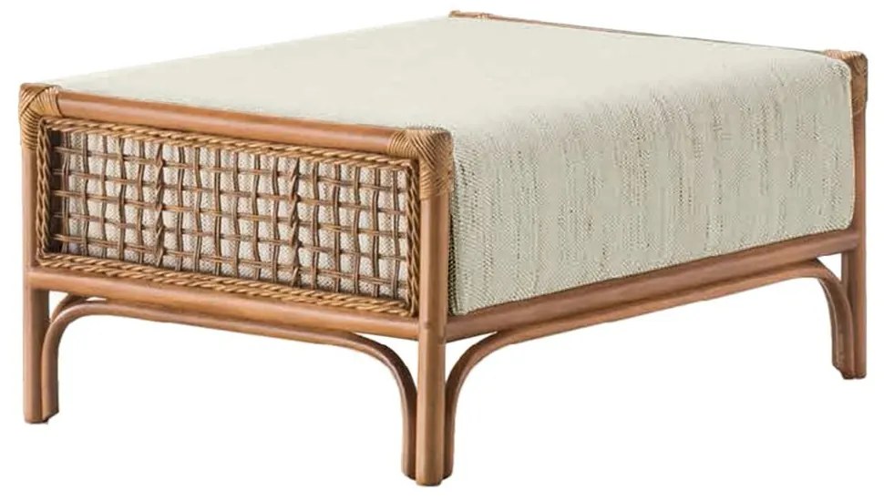 Puff Lucan Trama Junco Natural Madeira Eucalipto e Apuí Design by Eduardo Campos