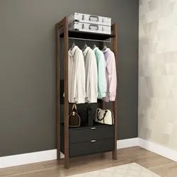 Guarda Roupa Solteiro Closet AZ1011 Preto/Nogal - Tecno Mobili