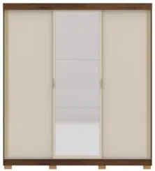 Guarda Roupa Casal 200cm Com Espelho Porto Flex Imbuia/Fendi - Vila Ri