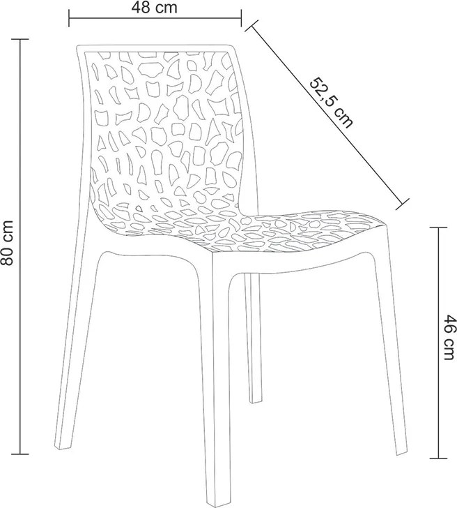 Cadeira Gruvyer Sala de Jantar Preto R02 - D'Rossi