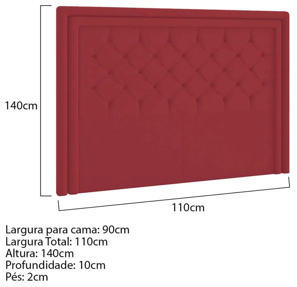 Cabeceira Solteiro Estocolmo P04 90 cm Suede - ADJ Decor