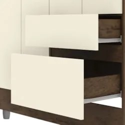 Guarda Roupa Solteiro 103cm Com Espelho Ideal Imbuia/Champanhe - Vila