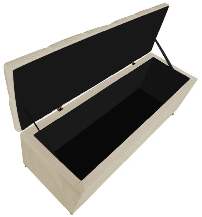 Calçadeira Estofada Liverpool 140 cm Casal Corano Bege - ADJ Decor